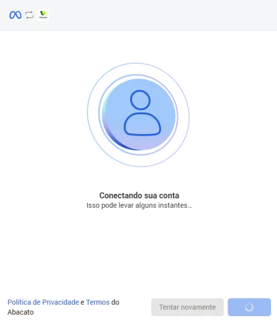 Tela de carregamento da conexão